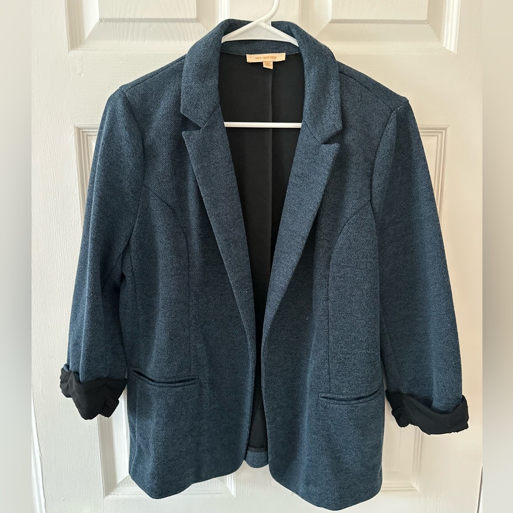 Women’s Blue Blazer with 3/4 cuffed sleeves